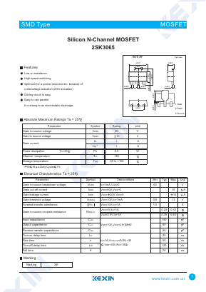 2SK3065 Datasheet PDF KEXIN Industrial