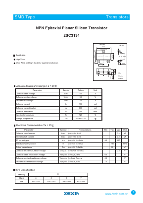 2SC3134 Datasheet PDF KEXIN Industrial