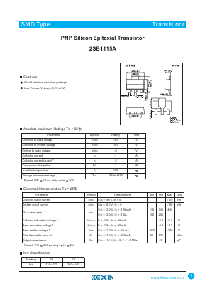 2SB1115A Datasheet PDF KEXIN Industrial
