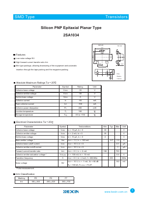 2SA1035 Datasheet PDF KEXIN Industrial