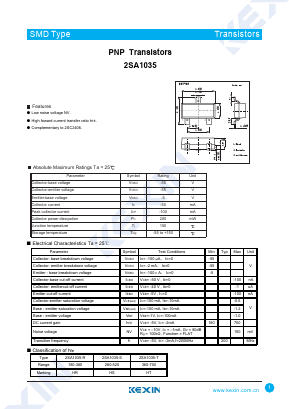 2SA1035-T Datasheet PDF KEXIN Industrial