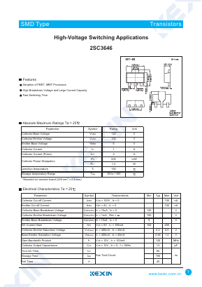 2SC3646 Datasheet PDF KEXIN Industrial