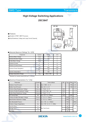 2SC3647 Datasheet PDF KEXIN Industrial