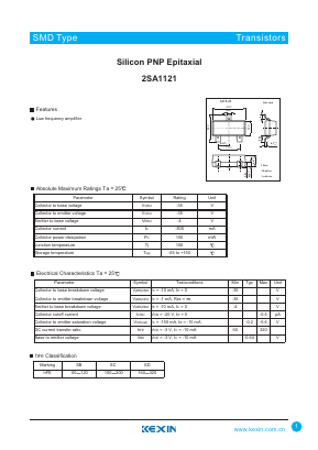 2SA1121 Datasheet PDF KEXIN Industrial