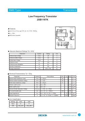 2SB1197K Datasheet PDF KEXIN Industrial