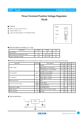 78L06 Datasheet PDF KEXIN Industrial