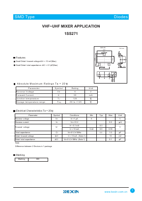 1SS271 Datasheet PDF KEXIN Industrial