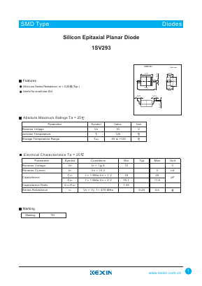 1SV293 Datasheet PDF KEXIN Industrial