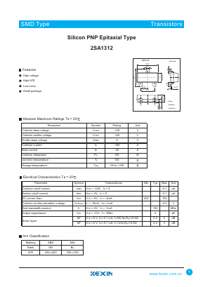 2SA1312 Datasheet PDF KEXIN Industrial