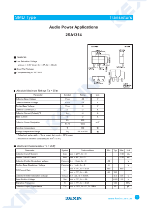 2SA1314 Datasheet PDF KEXIN Industrial