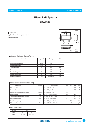 A1362 Datasheet PDF KEXIN Industrial