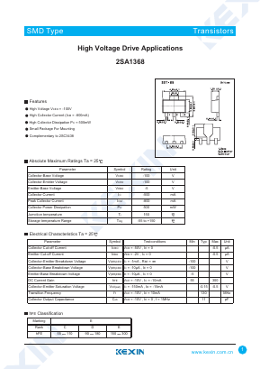 2SA1368 Datasheet PDF KEXIN Industrial