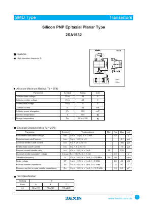 2SA1532 Datasheet PDF KEXIN Industrial