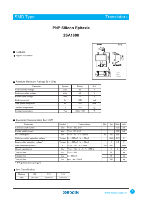 2SA1608 Datasheet PDF KEXIN Industrial