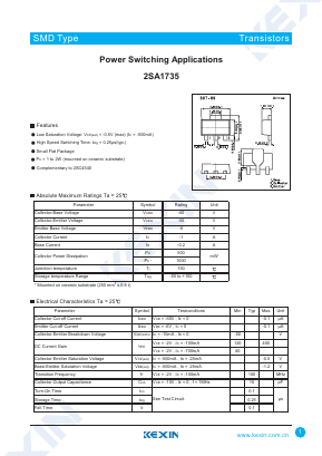 2SA1735 Datasheet PDF KEXIN Industrial