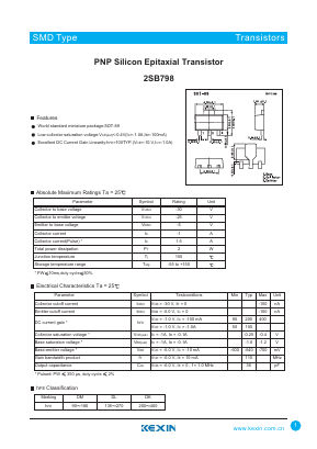 B798 Datasheet PDF KEXIN Industrial