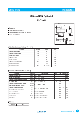 2SC3011 Datasheet PDF KEXIN Industrial