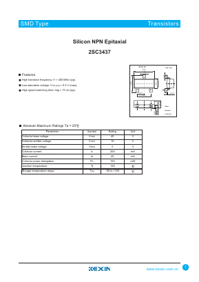 2SC3437 Datasheet PDF KEXIN Industrial