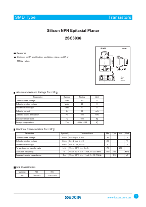 2SC3936 Datasheet PDF KEXIN Industrial