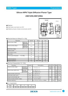 2SD1259A Datasheet PDF KEXIN Industrial