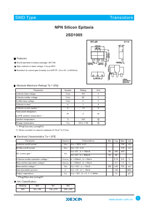 D1005 Datasheet PDF KEXIN Industrial