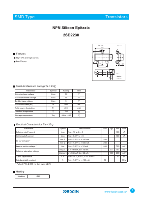 2SD2230 Datasheet PDF KEXIN Industrial