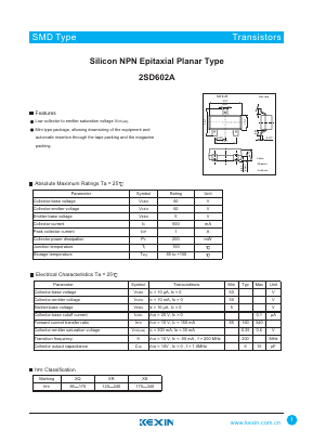 2SD602A Datasheet PDF KEXIN Industrial