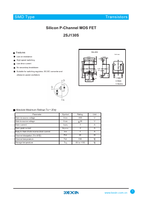 2SJ130S Datasheet PDF KEXIN Industrial