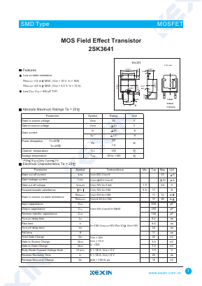 2SK3641 Datasheet PDF KEXIN Industrial