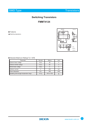 FMMT4124 Datasheet PDF KEXIN Industrial