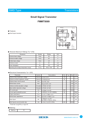 FMMT5089 Datasheet PDF KEXIN Industrial
