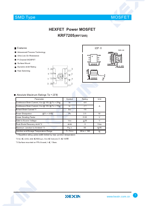IRF7205 Datasheet PDF KEXIN Industrial