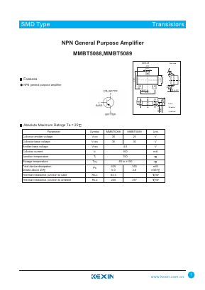 MMBT5089 Datasheet PDF KEXIN Industrial