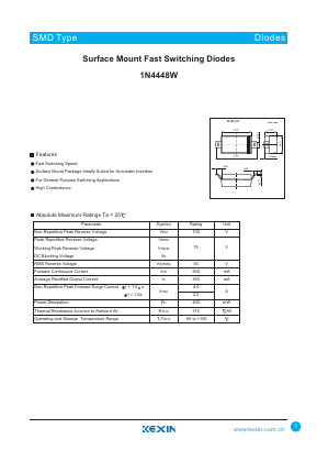 1N4448W Datasheet PDF KEXIN Industrial