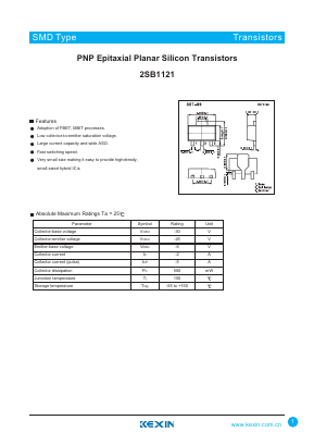 2SB1121 Datasheet PDF KEXIN Industrial