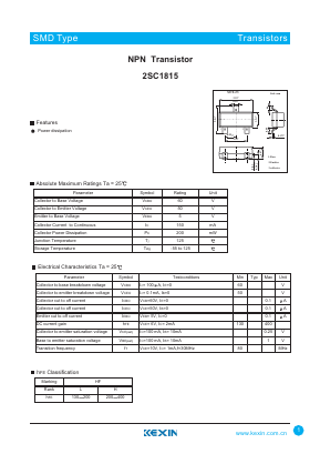 C1815 Datasheet PDF KEXIN Industrial