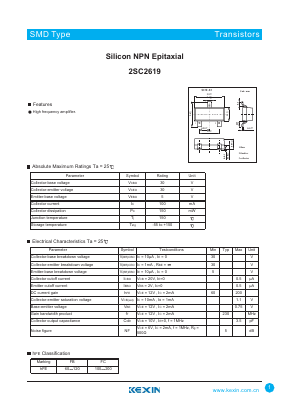 C2619 Datasheet PDF KEXIN Industrial