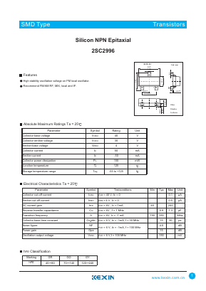 2SC2996 Datasheet PDF KEXIN Industrial