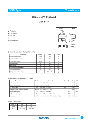 2SC4117 Datasheet PDF KEXIN Industrial