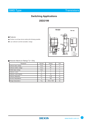 2SD2199 Datasheet PDF KEXIN Industrial