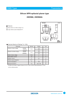 2SD968A Datasheet PDF KEXIN Industrial