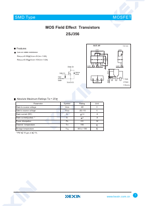 2SJ356 Datasheet PDF KEXIN Industrial