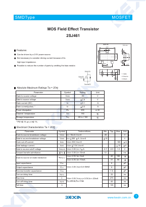 2SJ461 Datasheet PDF KEXIN Industrial