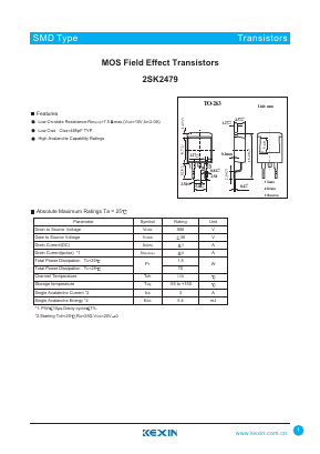 2SK2479 Datasheet PDF KEXIN Industrial