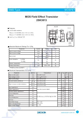 2SK3813 Datasheet PDF KEXIN Industrial