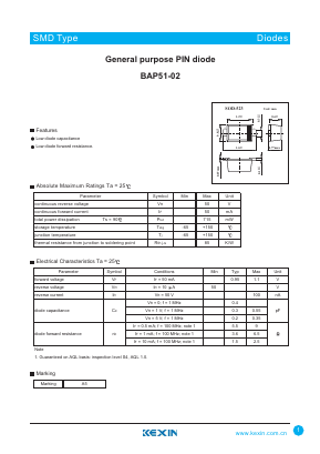 BAP51-02 Datasheet PDF KEXIN Industrial