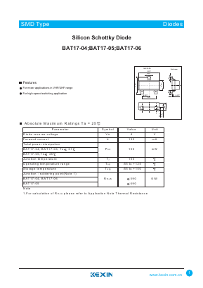 BAT17-04 Datasheet PDF KEXIN Industrial