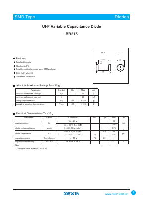 BB215 Datasheet PDF KEXIN Industrial
