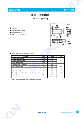 KCX70K Datasheet PDF KEXIN Industrial