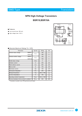 BSR19A Datasheet PDF KEXIN Industrial